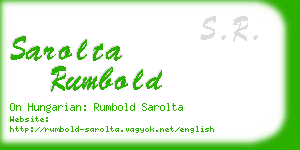 sarolta rumbold business card